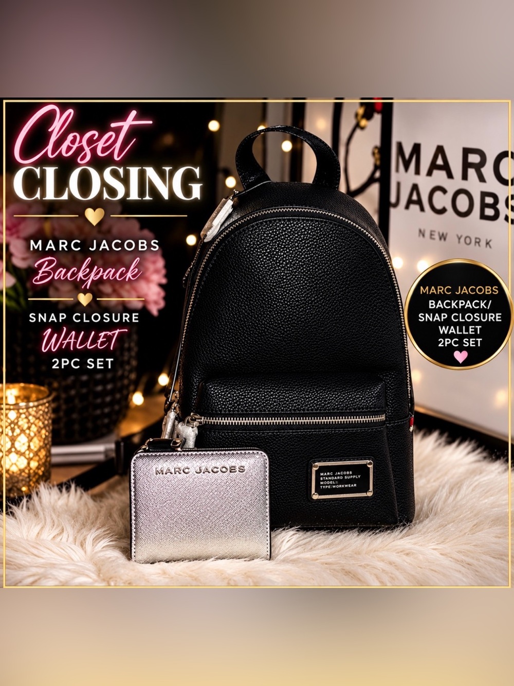 Marc Jacobs Backpack/Snap Closure Wallet 2pc Set